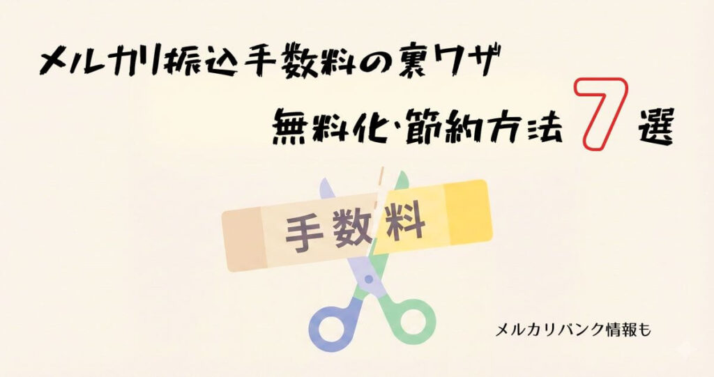 メルカリ振込手数料無料・節約記事アイキャッチ