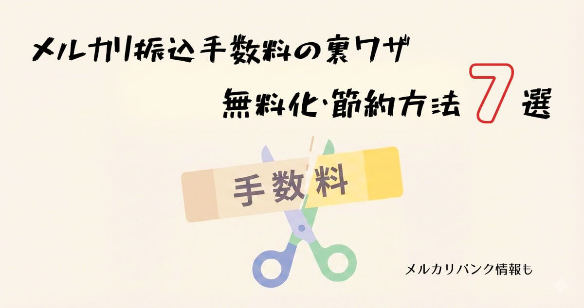 メルカリ振込手数料無料・節約記事アイキャッチ
