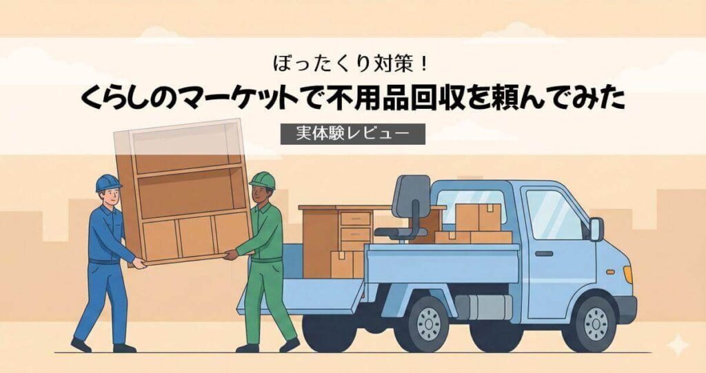 くらしのマーケットで不用品回収を頼んでみた記事アイキャッチ